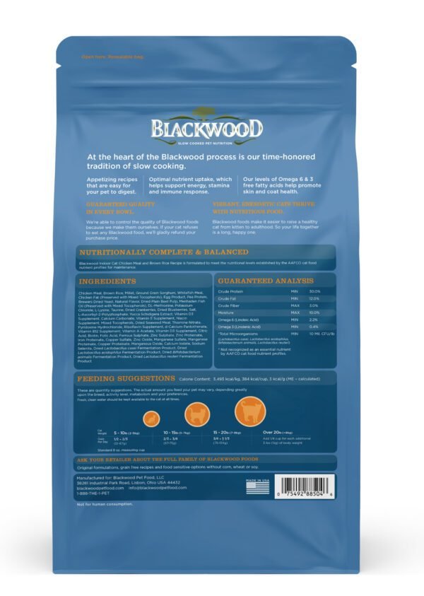 Indoor Cat Food Formula Chicken Meal & Brown Rice Recipe(6kg)