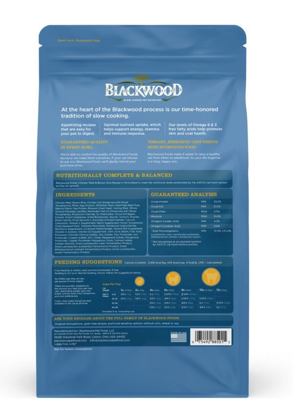 Blackwood Kitten Food Chicken Meal & Brown Rice Recipe(6kg)