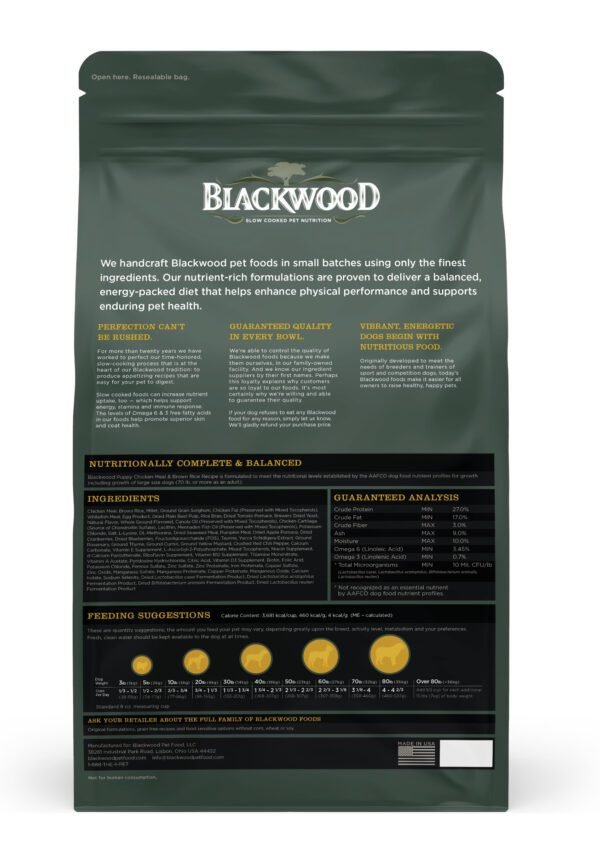 Blackwood Puppy Food – Growth Diet Chicken Meal & Brown Rice Recipe(6.8kg)