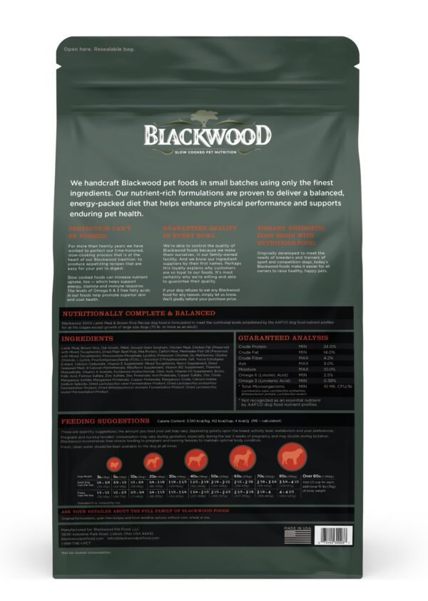 Blackwood Dog Food – 3000 Everyday Diet Lamb Meal & Brown Rice Recipe(6.8kg)