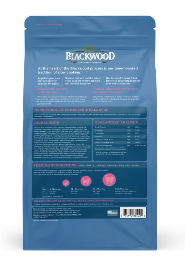 Blackwood Adult Cat Food Chicken Meal & Brown Rice Dry Cat Food(6kg)
