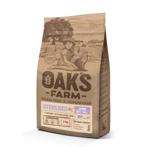 Oak’s Farm Grain Free Sterilised Lamb Adult Cat
