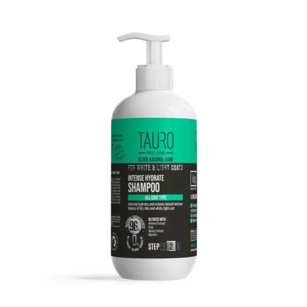 Intense Hydrate Shampoo for Dogs and Cats with White & Light Coat | Tauro Proline *Ultra Natural Care*(400ml)