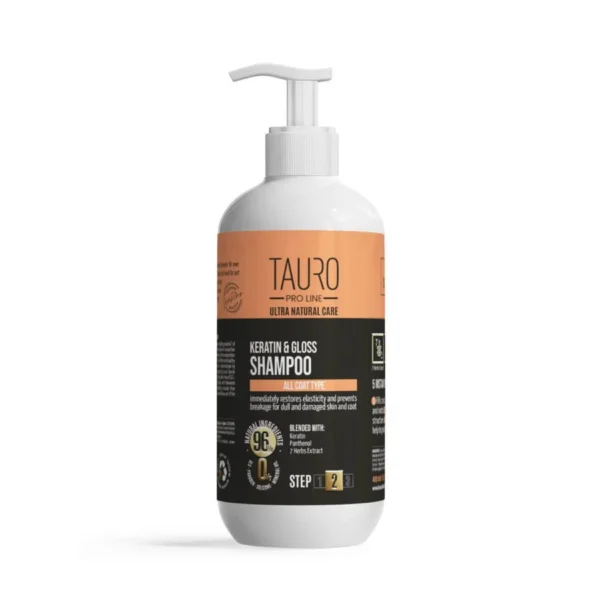 Keratin & Gloss Shampoo for Dogs and Cats Coat | Tauro Proline *Ultra Natural Care*(400ml)