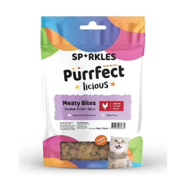 Meaty Bites “Chicken Griller Bites” Cat Treats | Sparkles Purrfectlicious(50g)