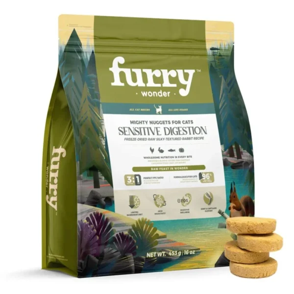 Furry Wonder Freeze-Dried Raw Rabbit & Chicken Recipe for Cats – Sensitive Digestion