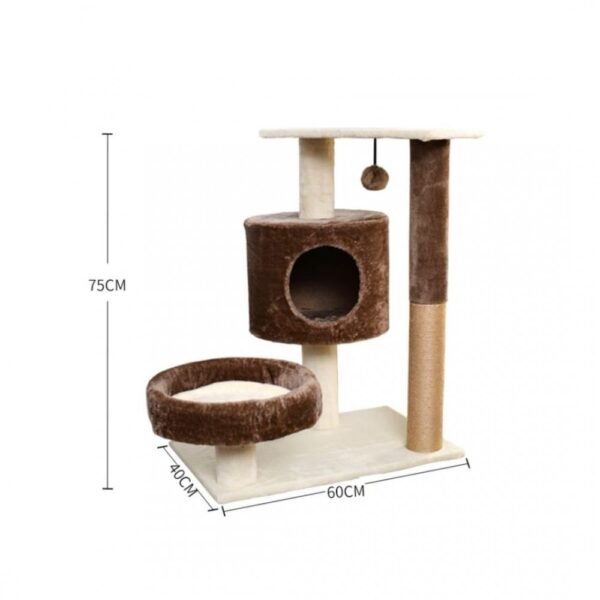 PTC Cat Climbing Frame With Scratching Post  Beige With Brown 40x60x75cm