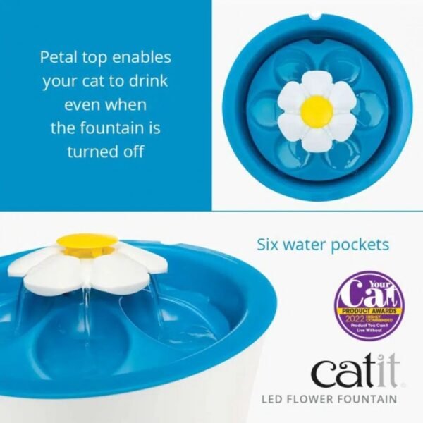 Flower Drinking Fountain With Led 3l