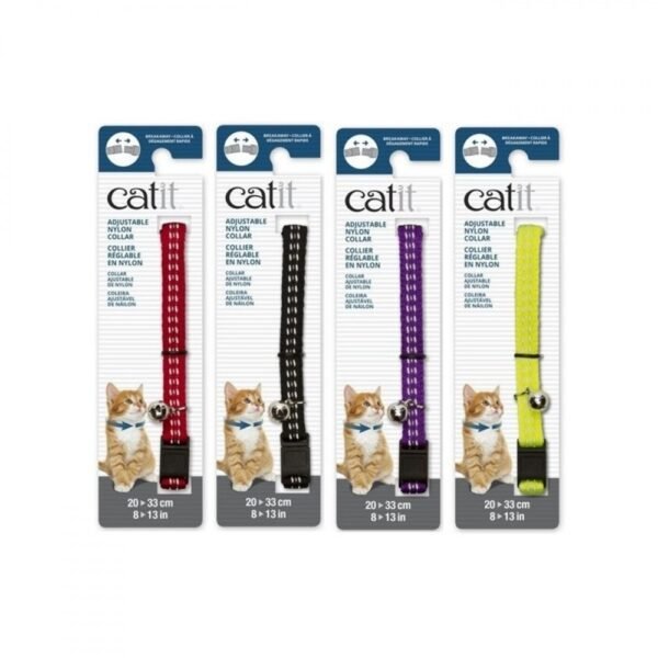 Catit Adjustable Nylon Collar Reflective Yellow 20-30cm (8-13in)