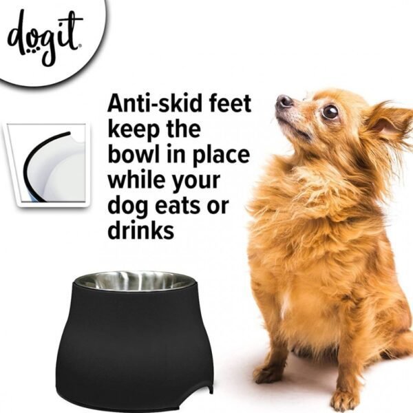 Dogit Elevated Dish With Stainless Steal Insert Small Black(300ml)