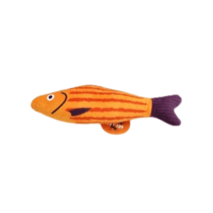 PTC Catnip Soft Cat Toy Tangerine Stripes Fish 22cm