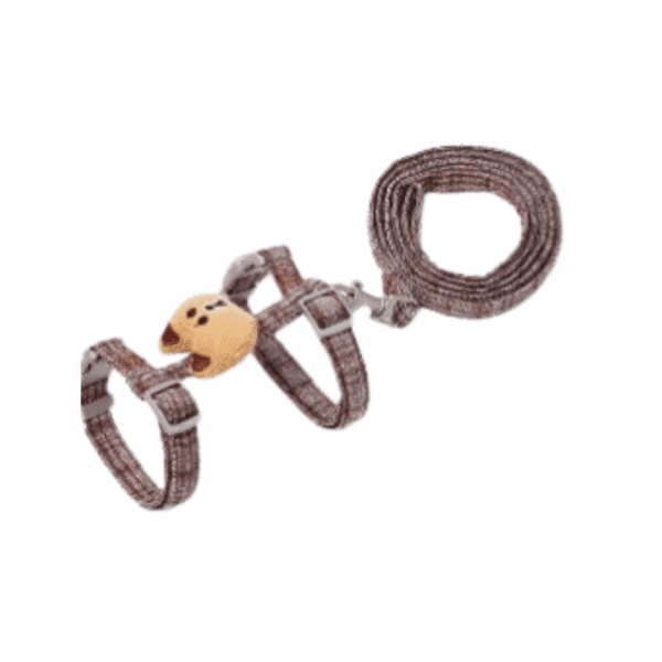 Hawoo Cat Harness And Leash In Brown 1cm